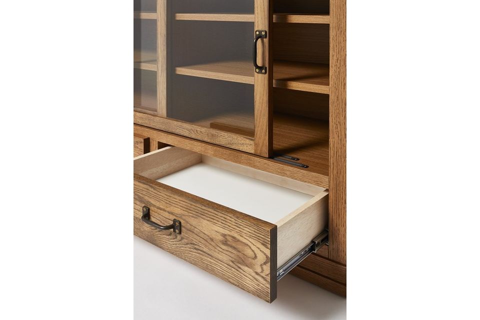 JOURNAL STANDARD FURNITURE(ジャーナルスタンダードファニチャー )エルバーソン ガラス キャビネット(Lサイズ、引出し付)