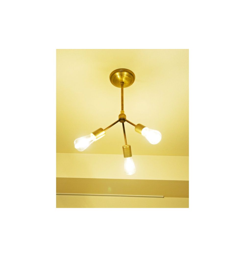 ACME Furniture(アクメファニチャー)ソリッド ブラス ランプ 3アーム 45°