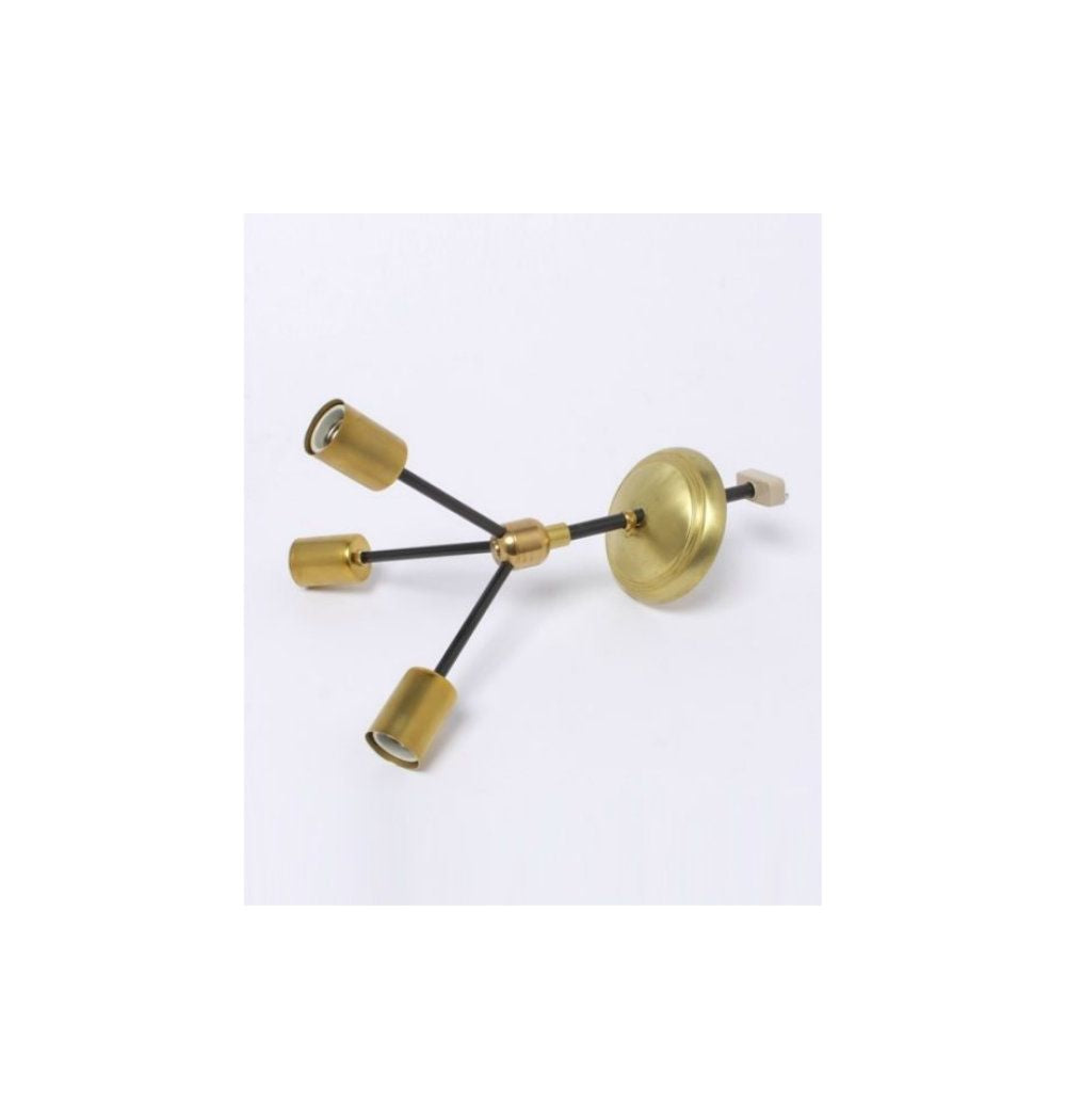 ACME Furniture(アクメファニチャー)ソリッド ブラス ランプ 3アーム 45° / ブラックパイプ