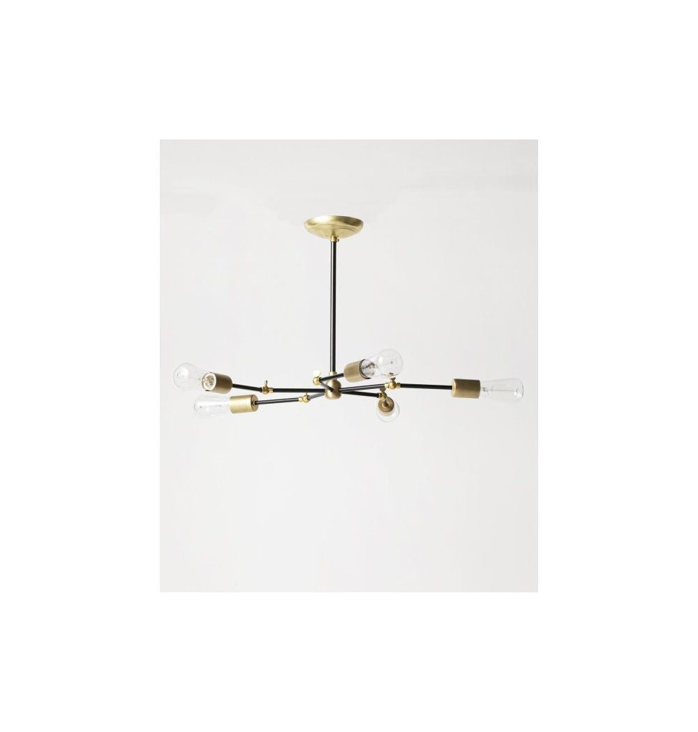 ACME Furniture(アクメファニチャー)ソリッド ブラス ランプ 5アーム ブラックパイプ