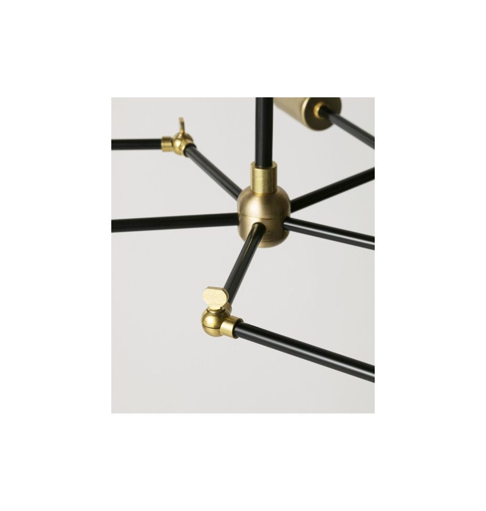 ACME Furniture(アクメファニチャー)ソリッド ブラス ランプ 5アーム ブラックパイプ