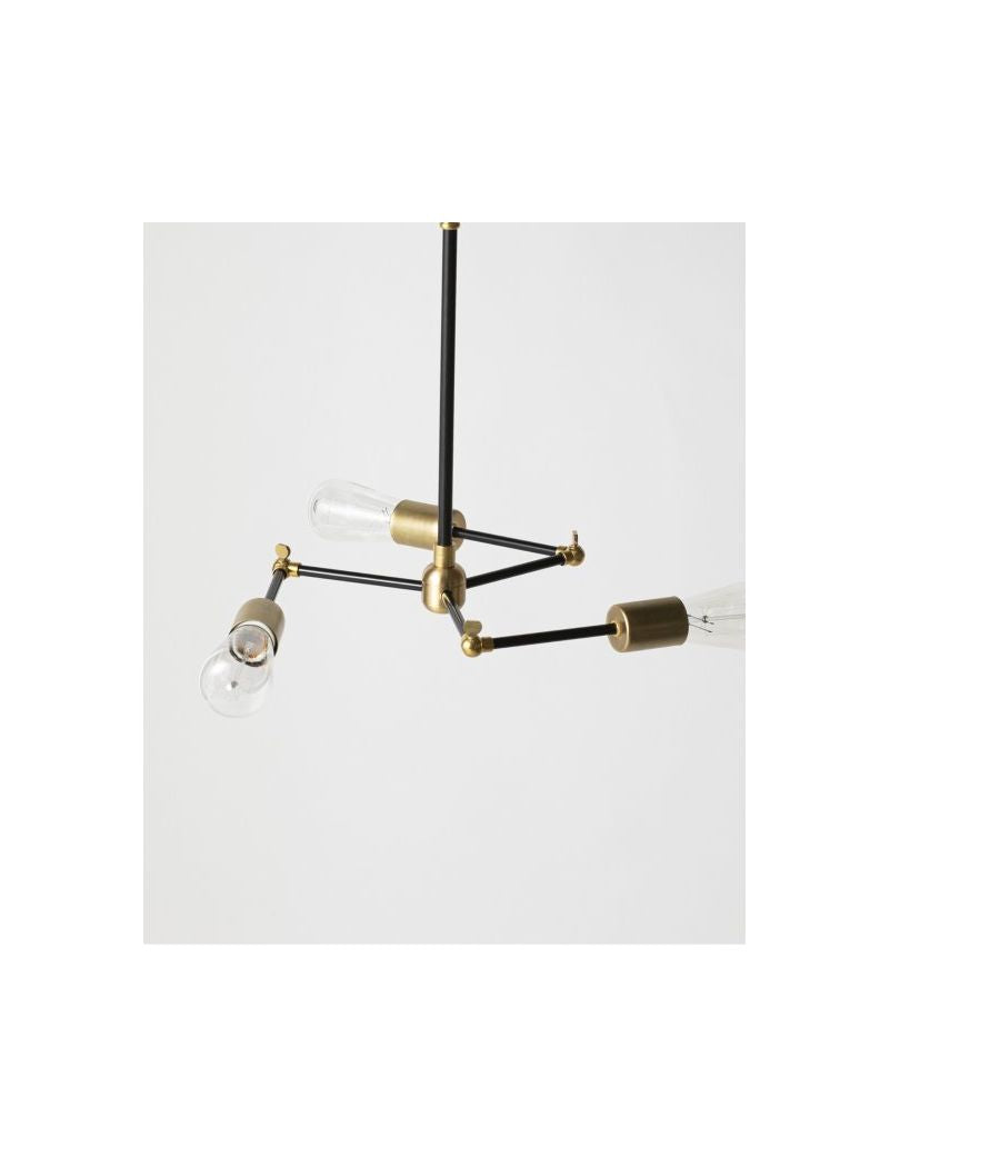 ACME Furniture(アクメファニチャー)ソリッド ブラス ランプ 3アーム ブラックパイプ