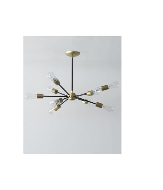 ACME Furniture(アクメファニチャー)ソリッド ブラス ランプ 9アーム / ブラックパイプ