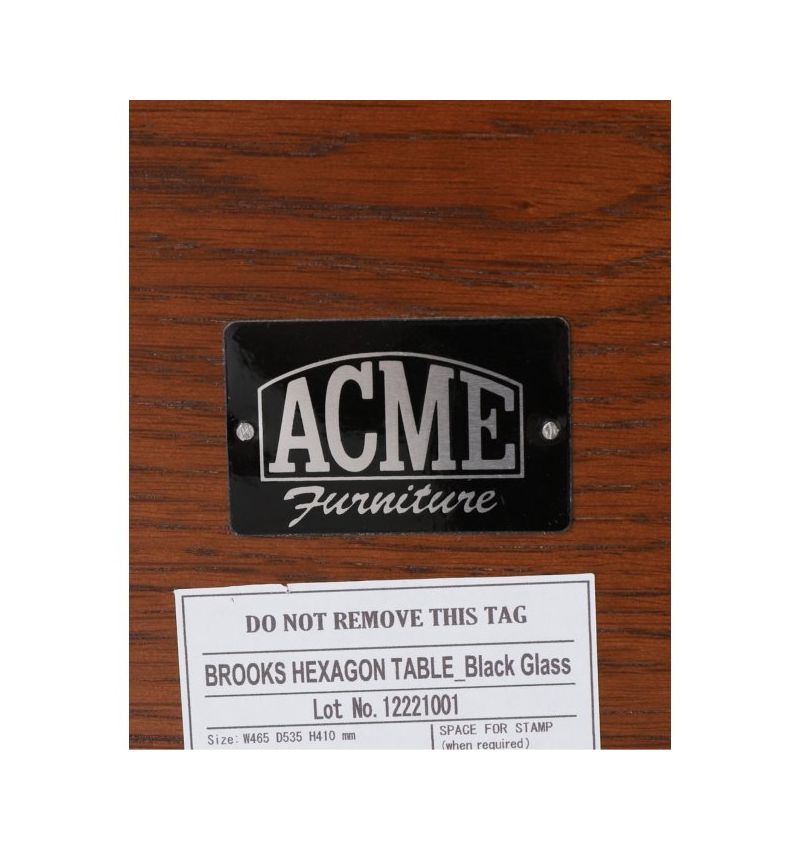 ACME Furniture(アクメファニチャー)ブルックス ヘキサゴン テーブル ブラックガラス