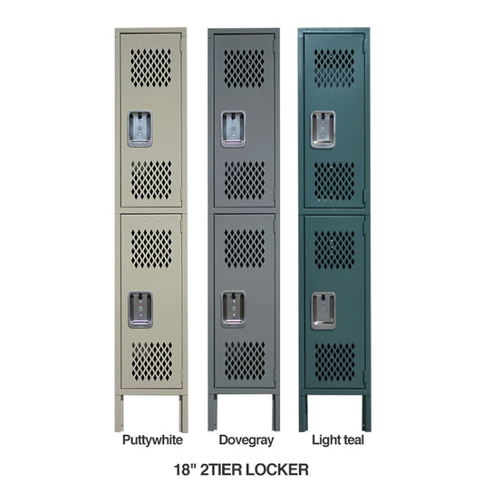 18" LYON RECESSED HANDLE LOCKER - 2TIER