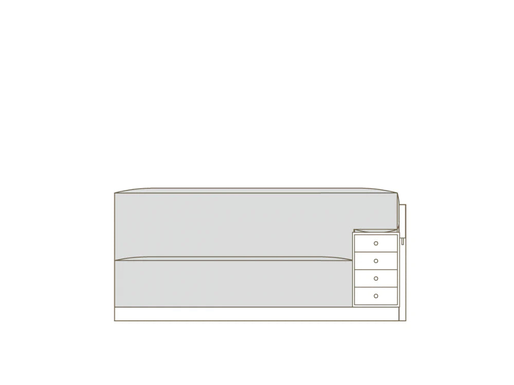 広松木工 CORNICE コルニーチェ ブロックワンアームソファ ドロワー