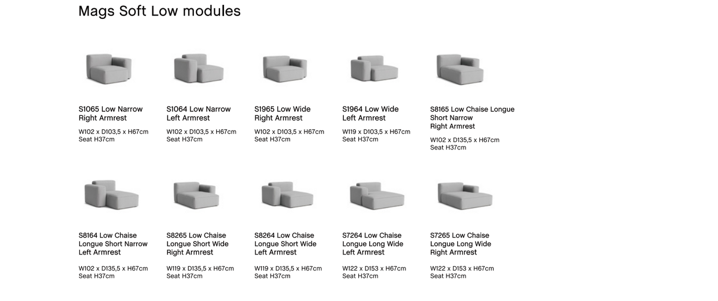 HAY(ヘイ)MAGS SOFT SOFA(マグスソフトソファ)ローアーム モジュール単体