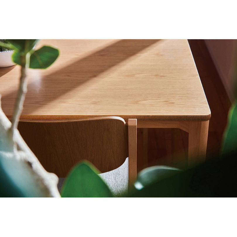 天童木工 テーブル 甲板 : ナラ板目(ナチュラル) 脚 : ホワイトビーチ(ナチュラル) (T-0281NA-NT)