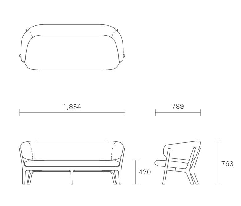 MARUNI COLLECTION(マルニコレクション)Roundish ラウンディッシュ ツーシーターソファ