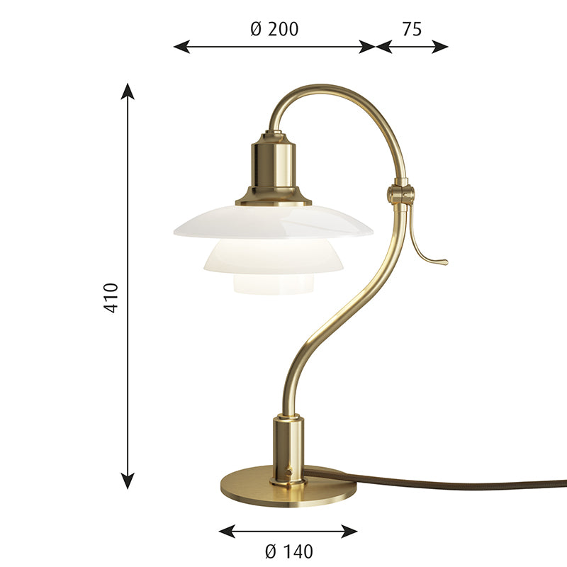 ※完売 Louis Poulsen(ルイスポールセン) PH 2/2 クエスチョンマークテーブルランプ 真鍮/乳白ガラス