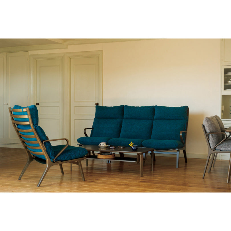 天童木工 イージーチェア 左肘/フレーム : ホワイトビーチ(BW色) (T-3237WB-BW)