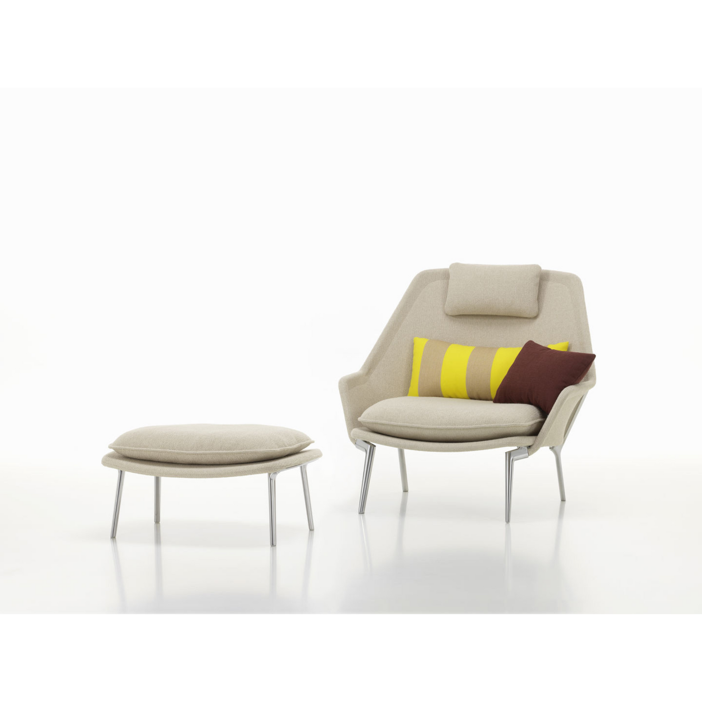 Vitra(ヴィトラ) スローチェア & オットマン (ファブリック) バックレストクッション2個付き