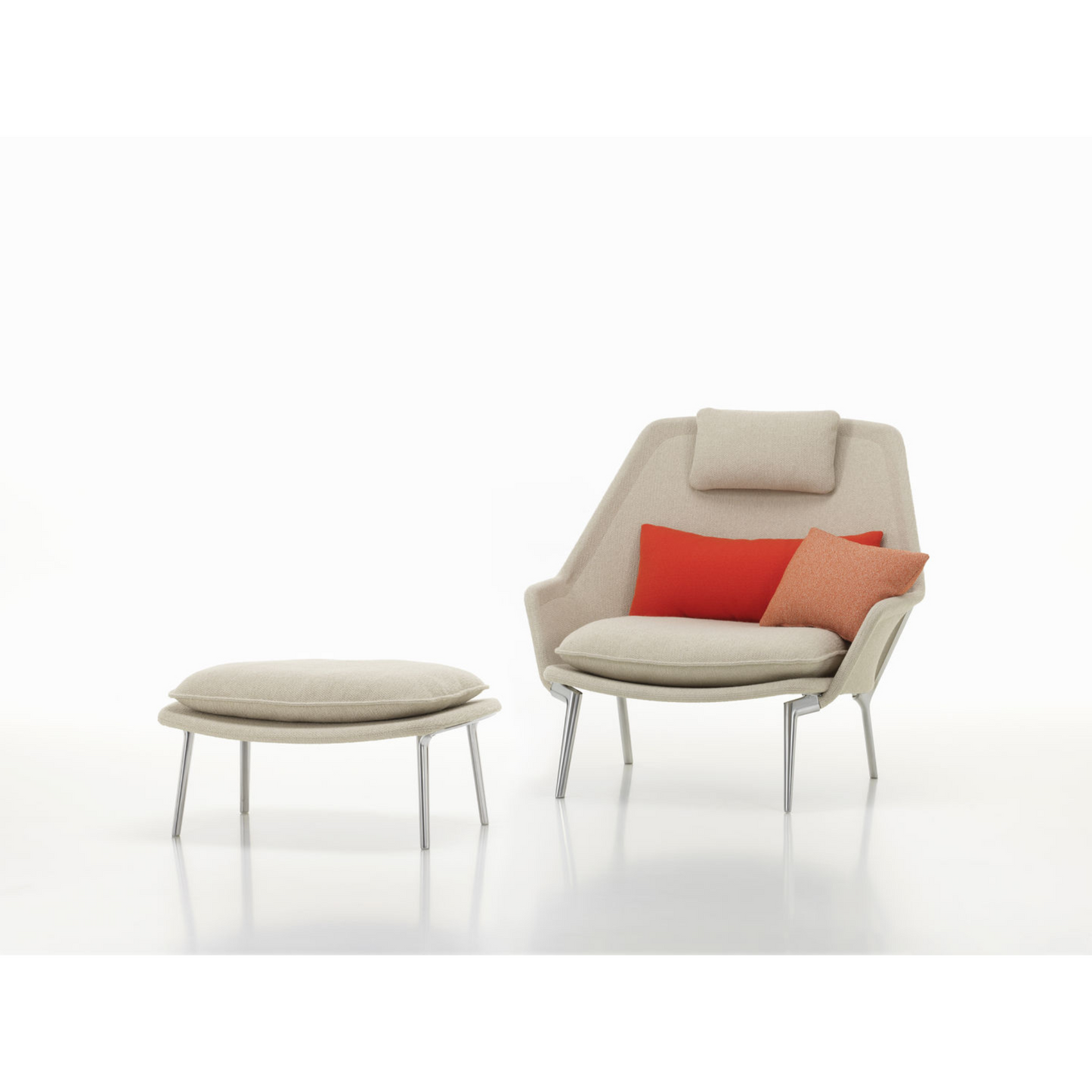 Vitra(ヴィトラ) スローチェア & オットマン (ファブリック) バックレストクッション2個付き