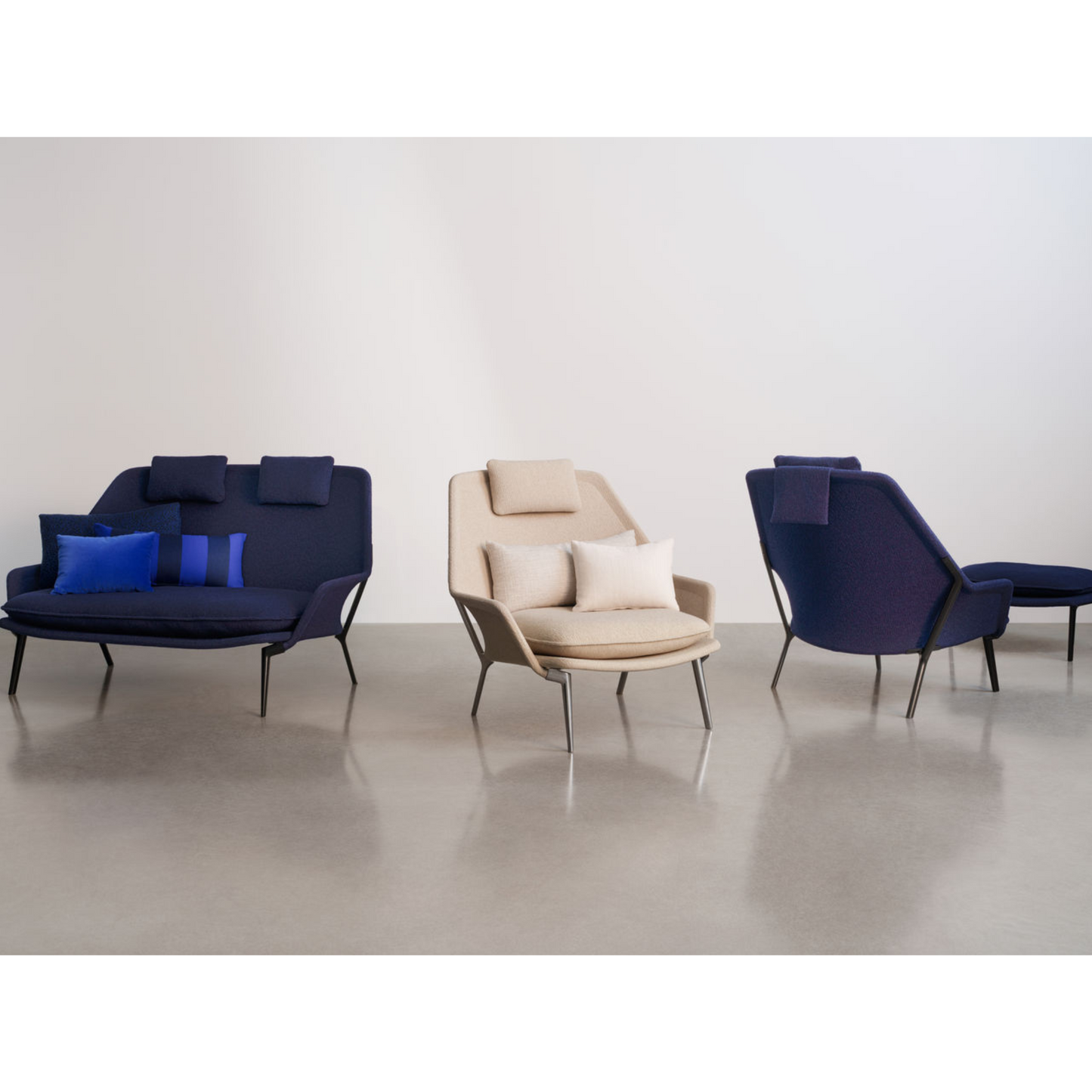 Vitra(ヴィトラ) スローソファ(ファブリック) バックレストクッション3個付き