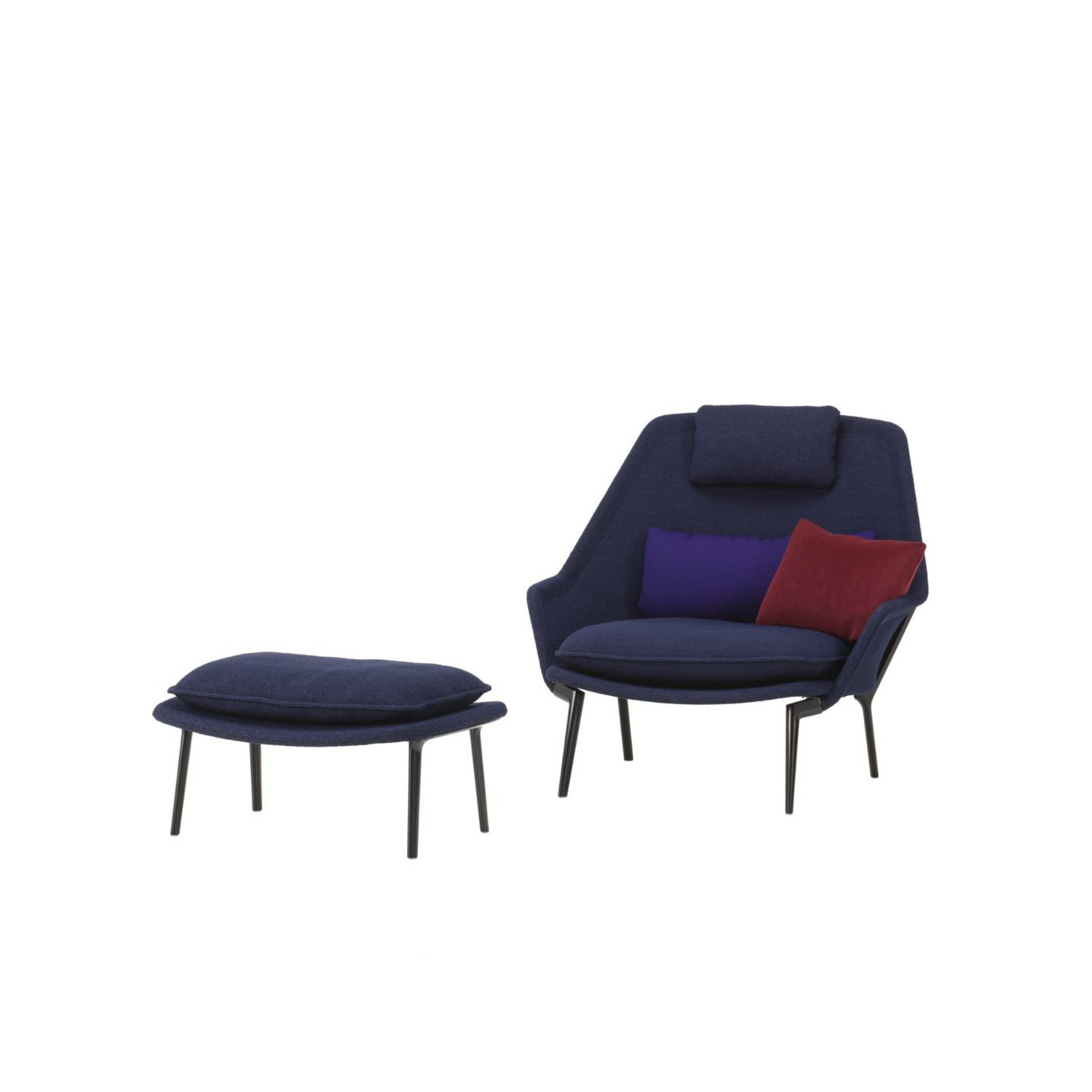 Vitra(ヴィトラ) スローチェア & オットマン (ファブリック) バックレストクッション2個付き