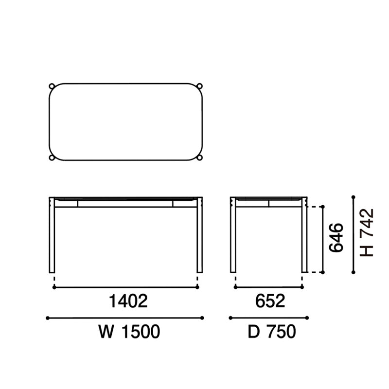 カリモクニュースタンダード キャストールテーブル・リノリウム150
