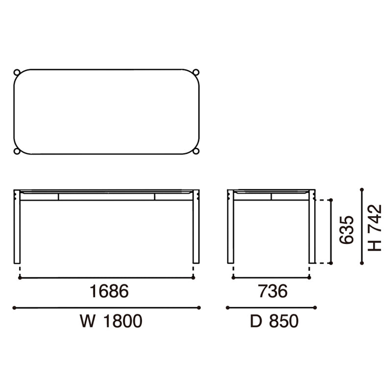 カリモクニュースタンダード キャストールテーブル・リノリウム180