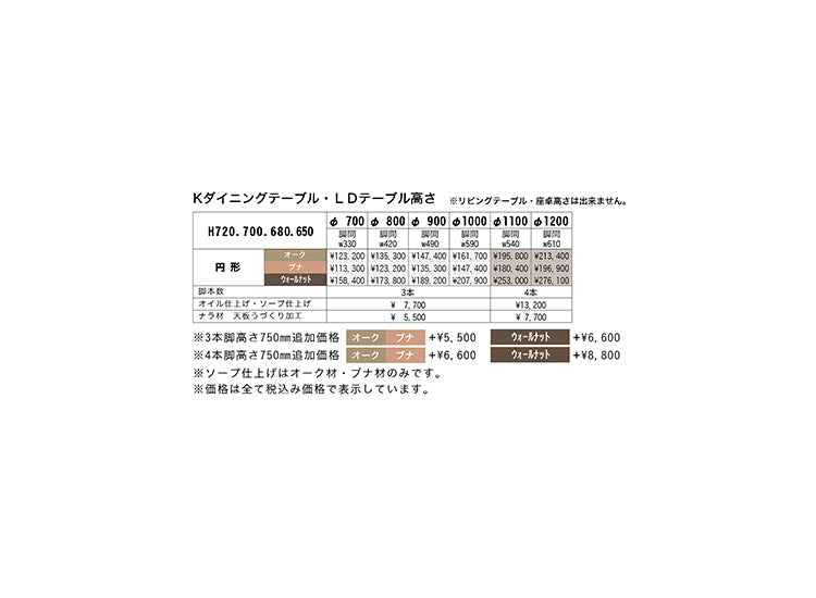 Forms(フォルムス)Kタイプダイニングテーブル(円形)