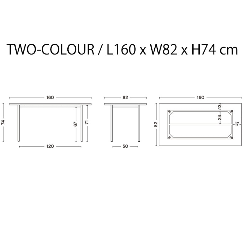 HAY(ヘイ)TWO-COLOUR(トゥーカラー)  TWO-COLOUR / L160 x W82 /L200 × W90 x H74 cm(テーブル・デスク)