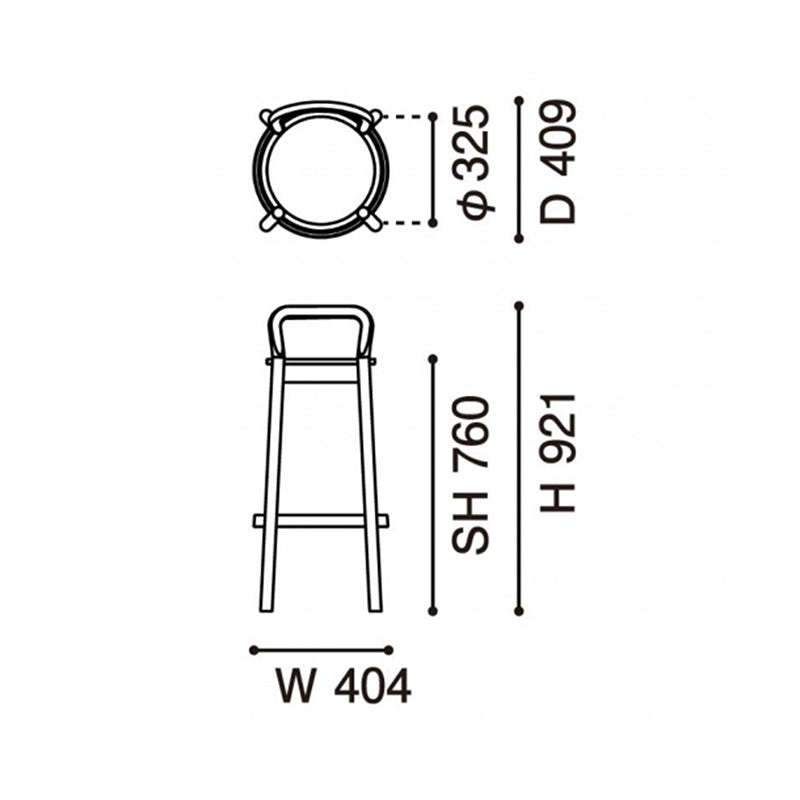 カリモクニュースタンダード キャストールバースツール ウィズバックレスト HIGH