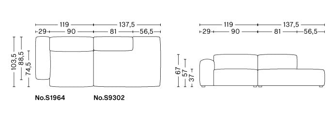 HAY(ヘイ)MAGS SOFT SOFA(マグスソフトソファ) ローアーム ワイド幅 S1964/LOUNGE S9302