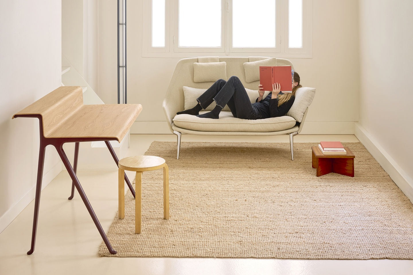 Vitra(ヴィトラ) スローソファ(ファブリック) バックレストクッション3個付き