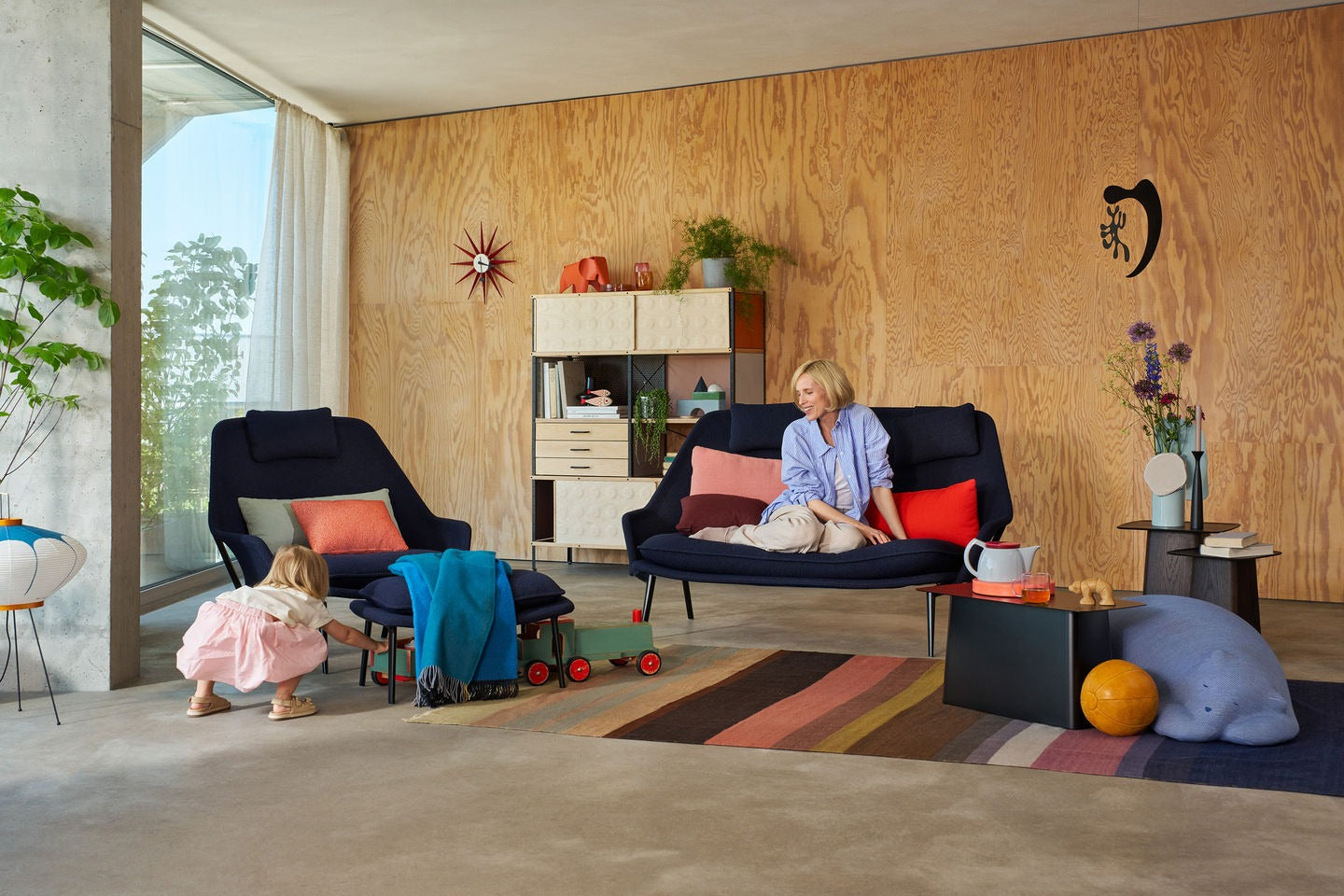 Vitra(ヴィトラ) スローソファ(ファブリック) バックレストクッション3個付き