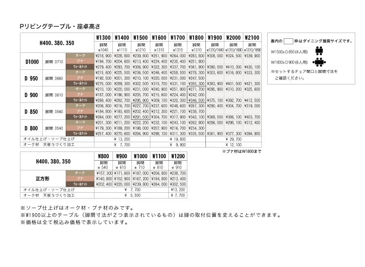 Forms(フォルムス)Pタイプダイニングテーブル (正方形)