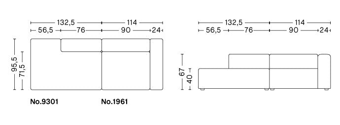 HAY(ヘイ)MAGS SOFA(マグスソファ) ハイアーム ワイド幅 LOUNGE 9301/1961