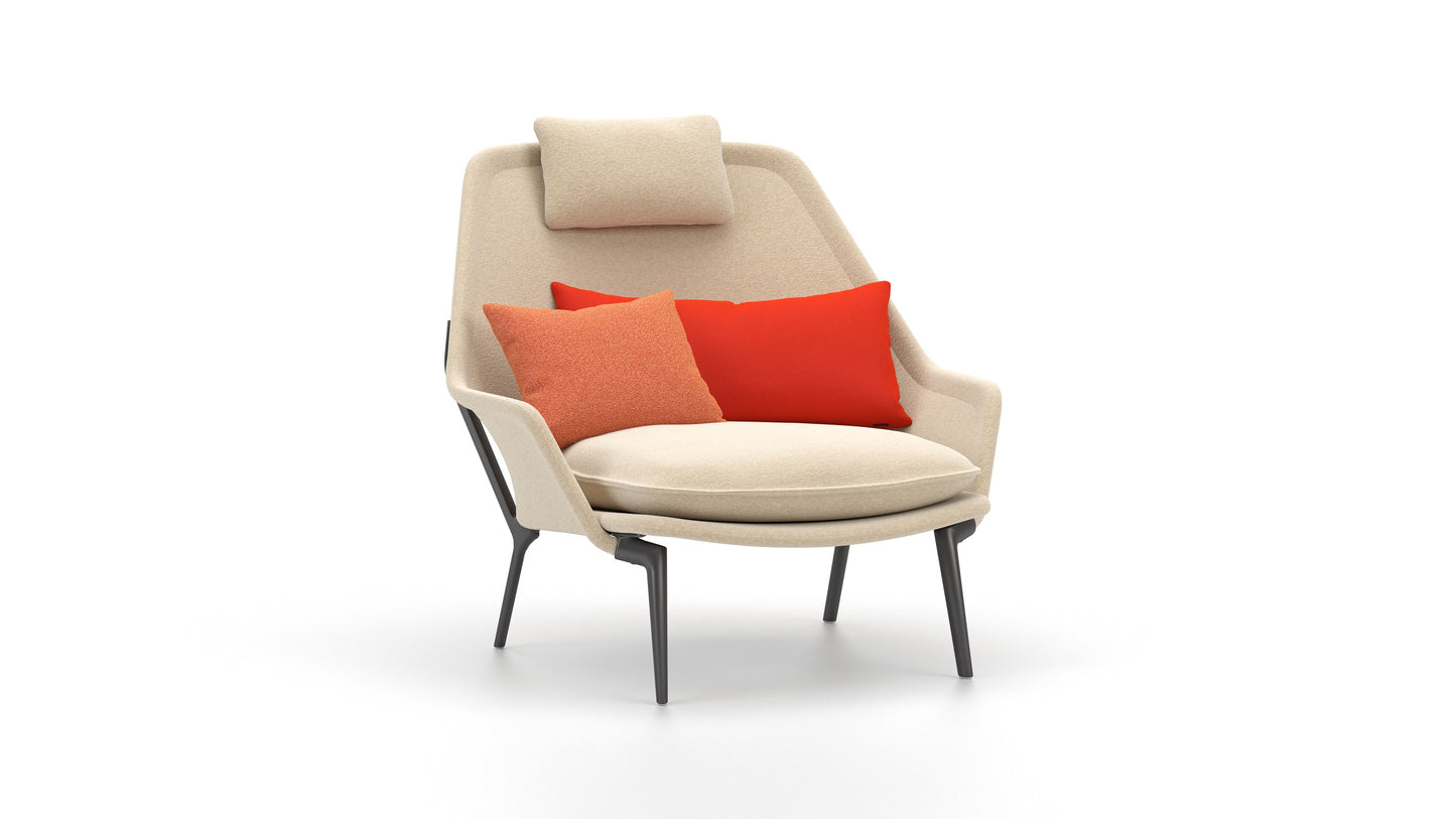 Vitra(ヴィトラ) スローチェア単体 (ファブリック) バックレストクッション2個付き
