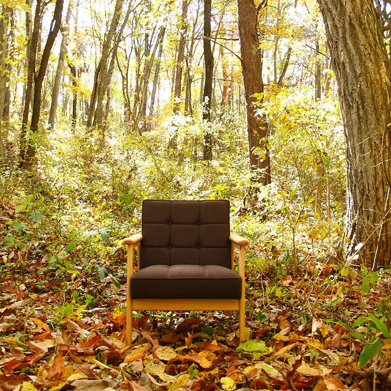 ●LimitedEdition<br>-Premium002- カリモク60+カリモク Kチェア2シーター ウールブラウン/胡桃材