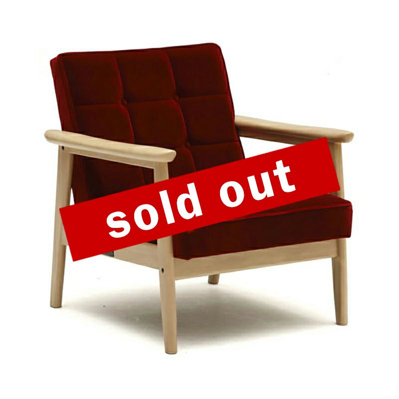 ●フェア認可店限定 カリモク60 Kチェア1シーター モケットレッド/アーバンクリーム