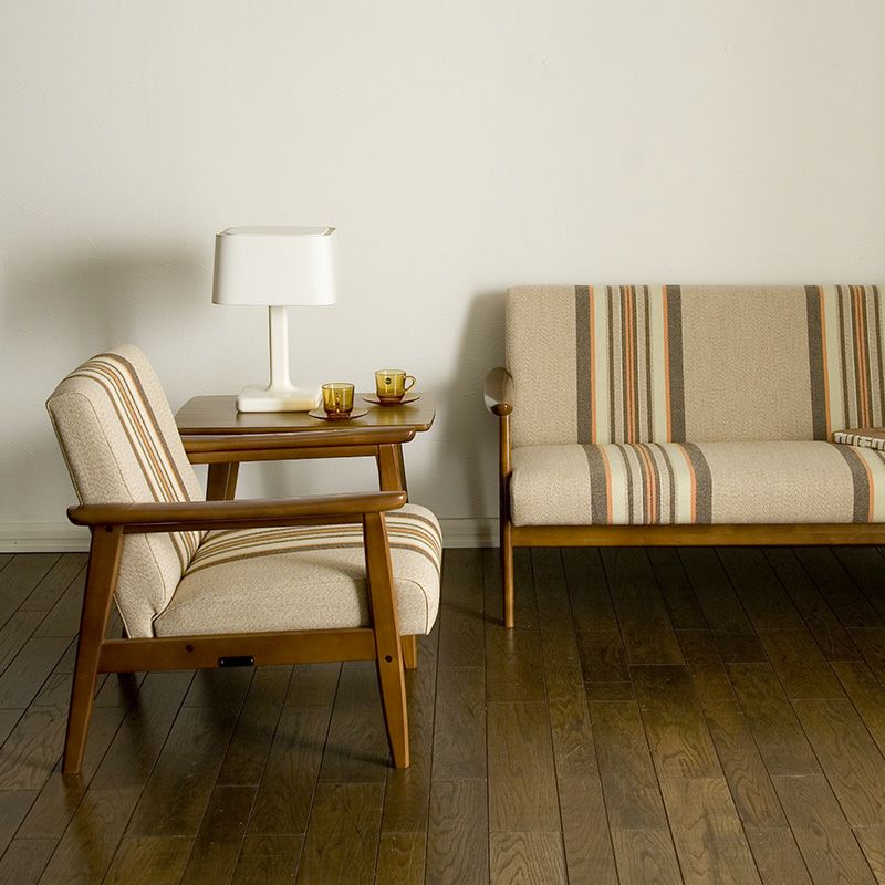 ●LimitedEdition005 カリモク60 Kチェア2シーター ストライプライトブラウン