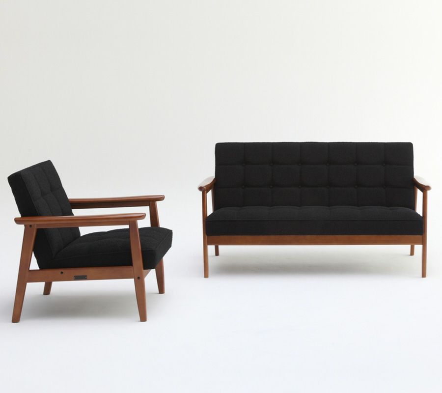 ●フェア認可店限定 カリモク60 Kチェア2シーター ソイブラック