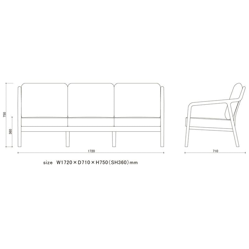 宮崎椅子製作所 PePe sofa（ペペソファ） 3シーター