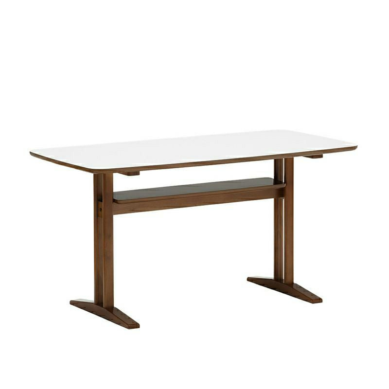 カリモク60+ カフェテーブル1200（メラミンホワイト/ウォールナット色塗装）