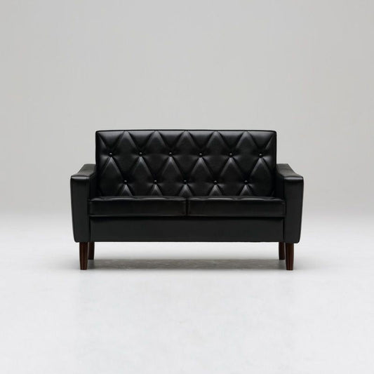 カリモク60 ロビーチェア2シータースタンダードブラック(ダークウォールナット色塗装)