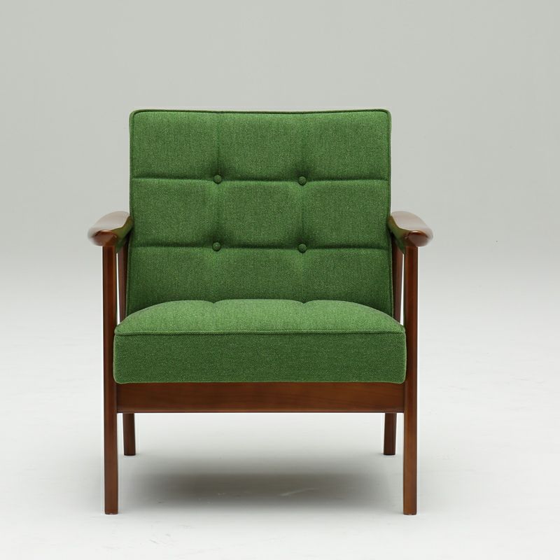 カリモク60 Kチェア1シータータープグリーン(ウォールナット色塗装)