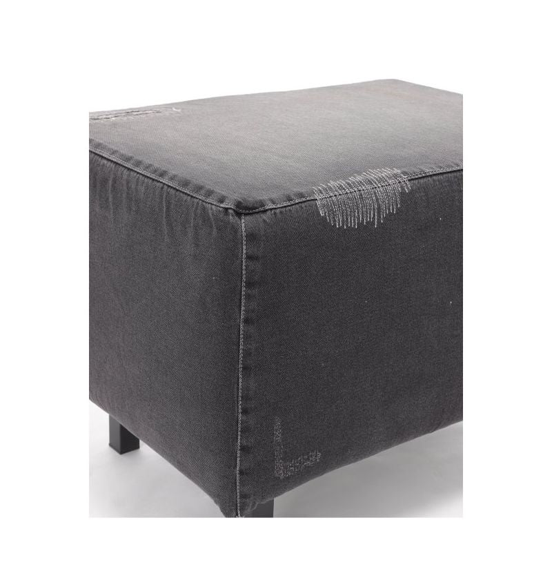 JOURNAL STANDARD FURNITURE（ジャーナルスタンダードファニチャー ）オースティン オットマン ／ブラック ダメージ デニム
