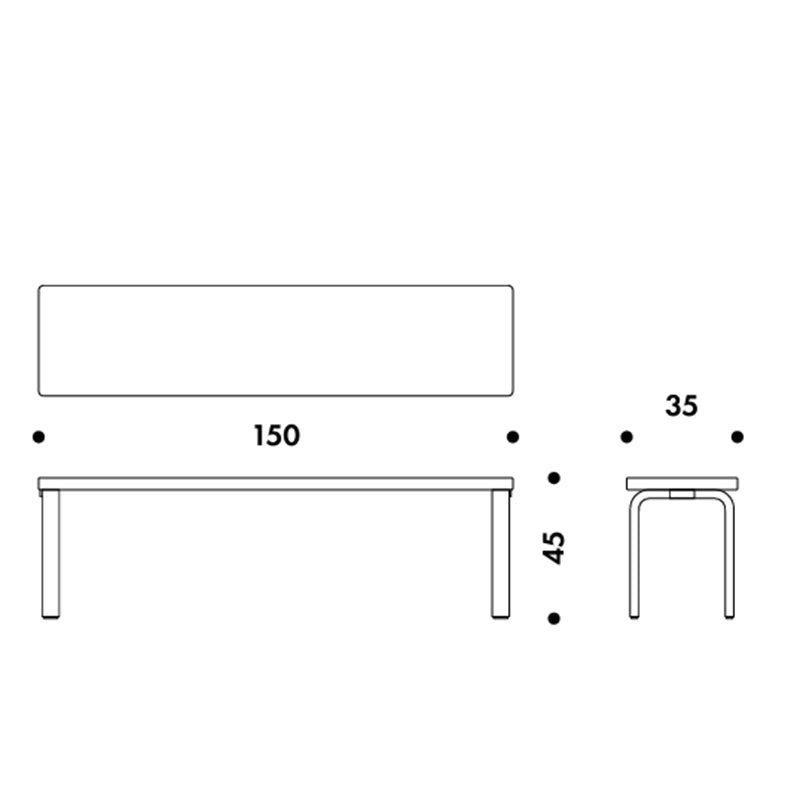 Artek（アルテック）ベンチ 153A／153B／168B  ソリッド トップ