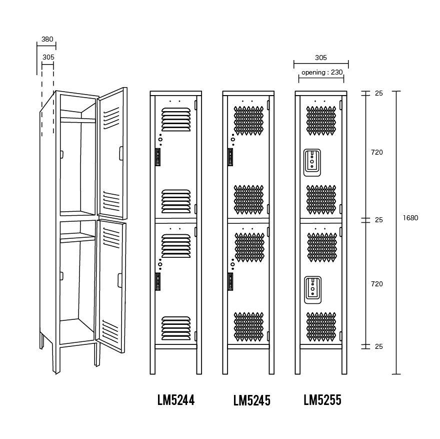 LYON 2-TIER LOCKER - LOUVER