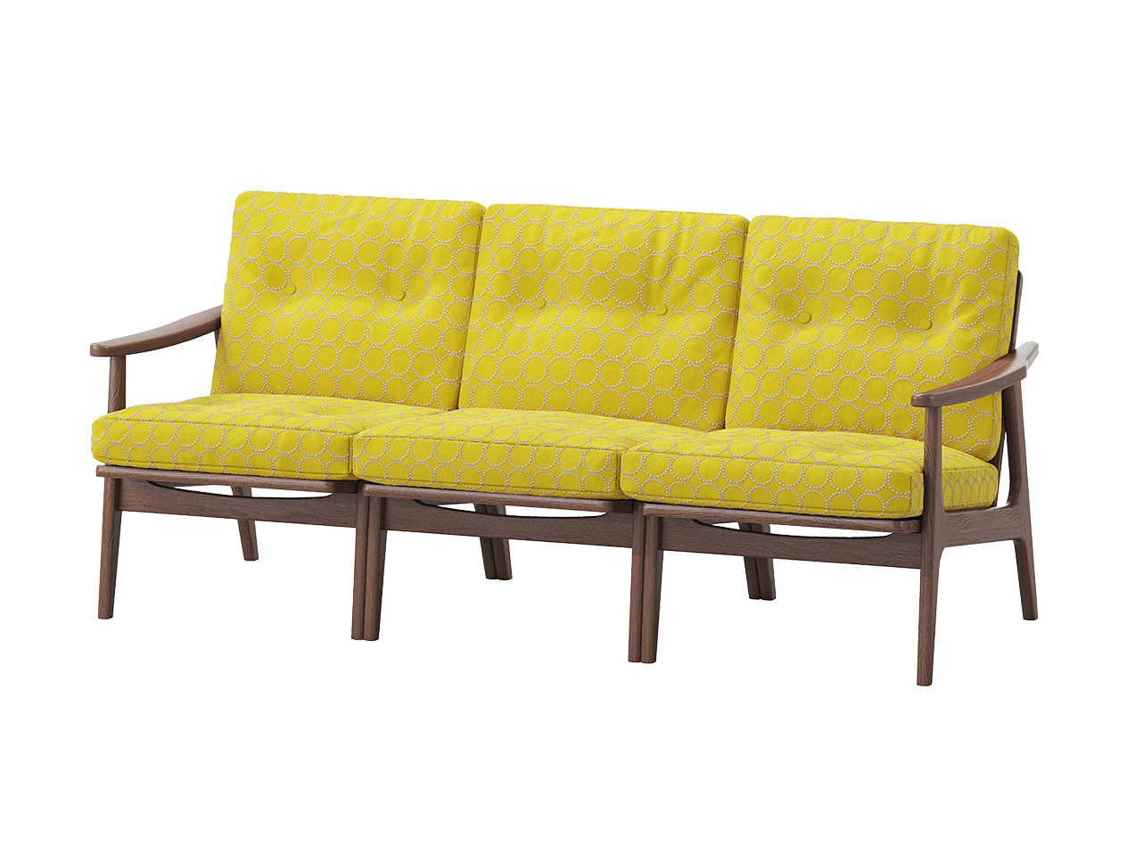 『マルニ60期間限定企画』ミナペルホネン／タンバリン＆ライトベリー全色から生地セレクト！マルニ60フレームチェア／ウォールナット材／ウレタン仕上／3シーター 両肘