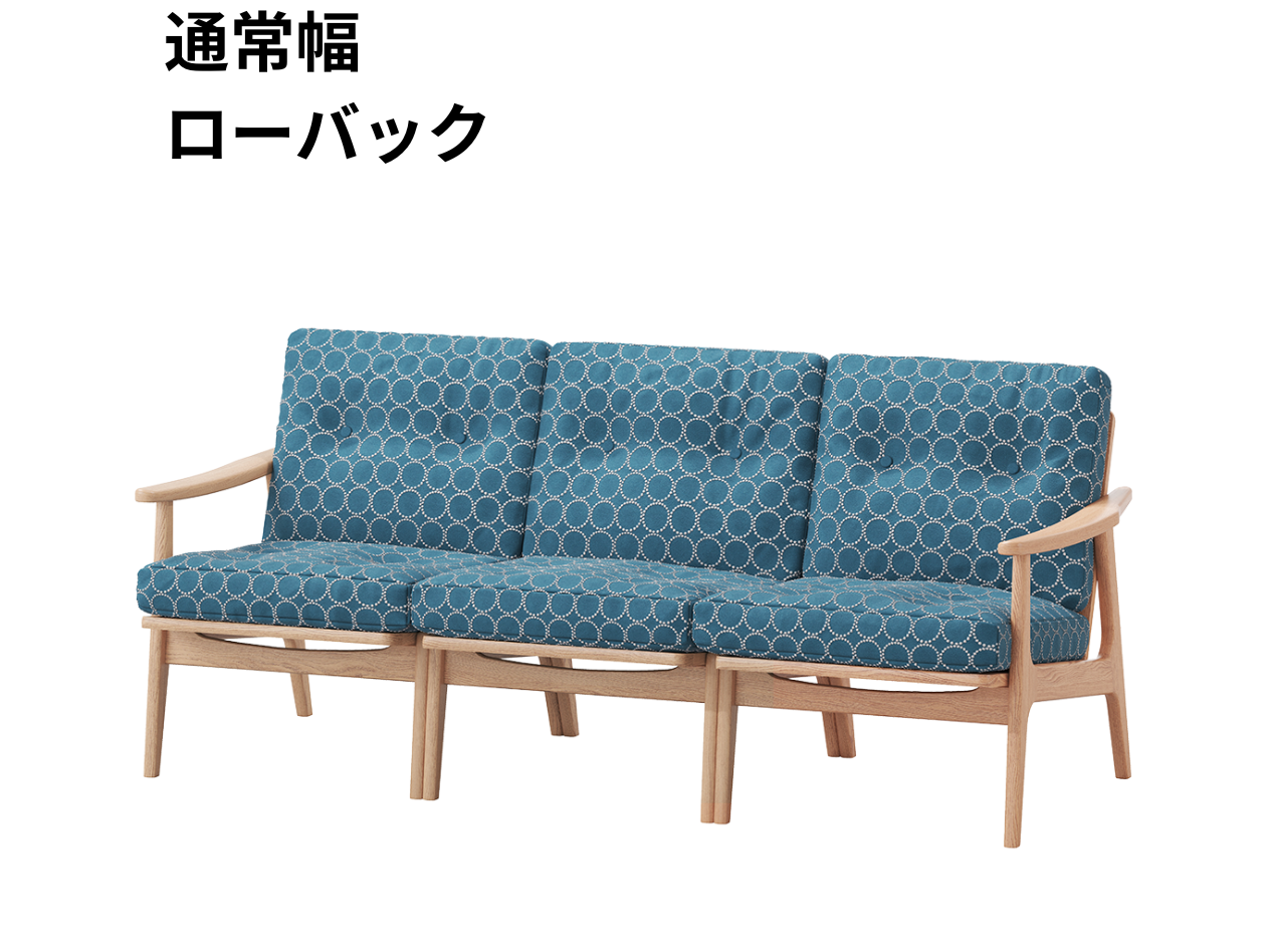 『マルニ60期間限定企画』ミナペルホネン／タンバリン＆ライトベリー全色から生地セレクト！マルニ60フレームチェア／オーク材／オイル仕上／3シーター 両肘