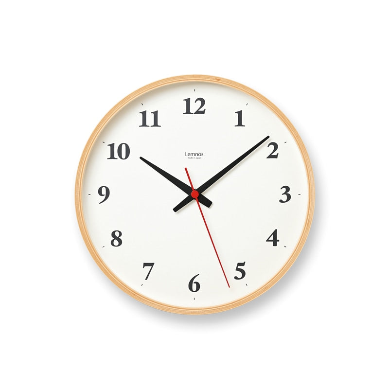 Lemnos（レムノス）Plywood clock［アノニマスデザイン］［電波時計］