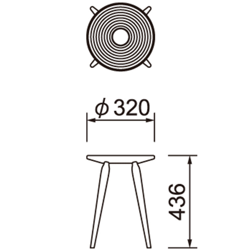 天童木工 リングスツール 板座（T-3195WB-NT）