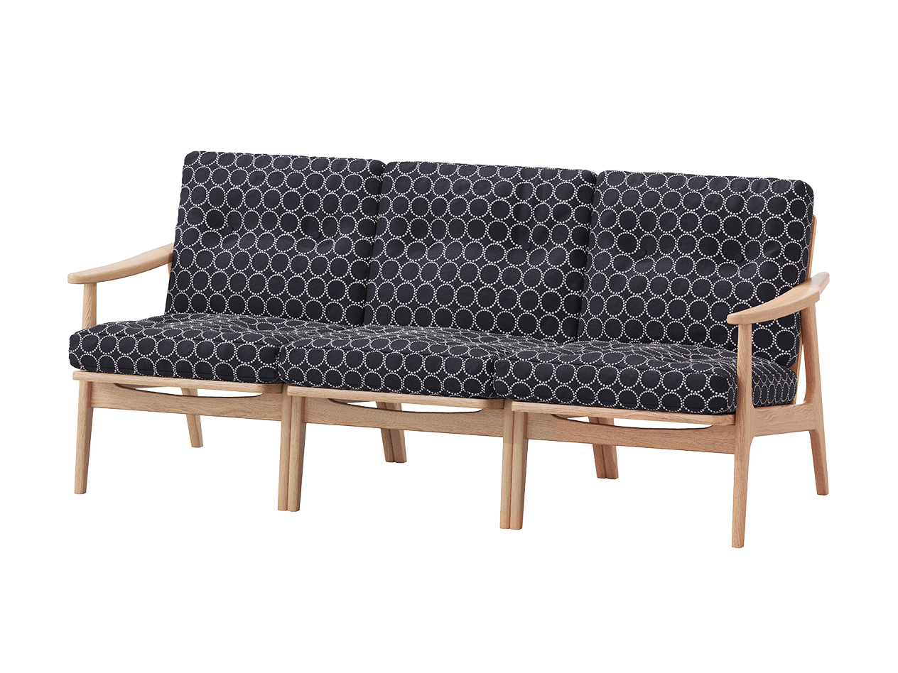 『マルニ60期間限定企画』ミナペルホネン／タンバリン＆ライトベリー全色から生地セレクト！マルニ60フレームチェア／オーク材／ウレタン仕上／3シーター 両肘