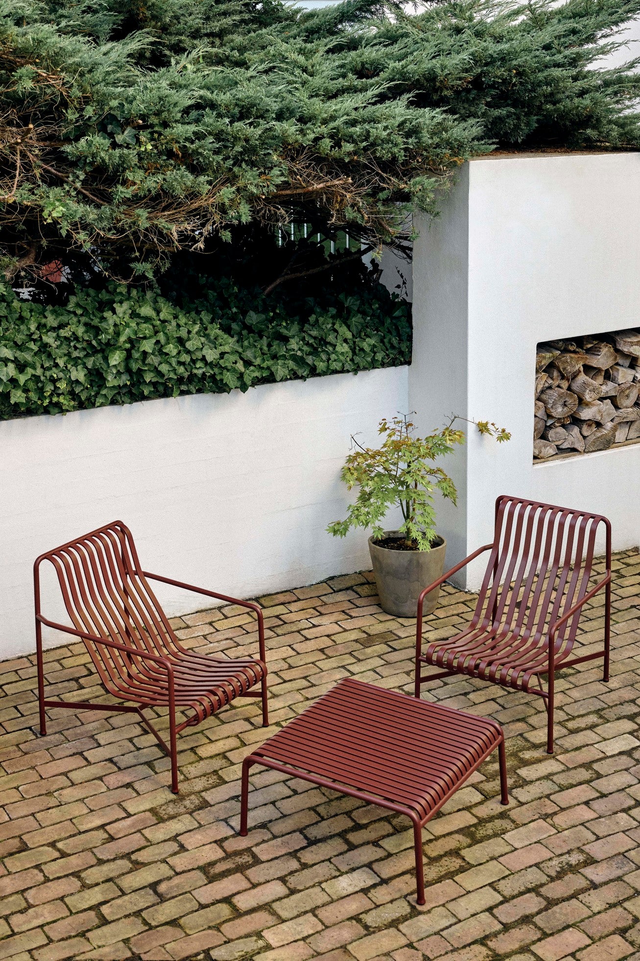 今週まで　HAY PALISSADE CHAIR アイアンレッド　パリサード HAY（ヘイ）PALISSADE（パリサード）LOUNGE CHAIR HIGH – FELICE.ONLINE