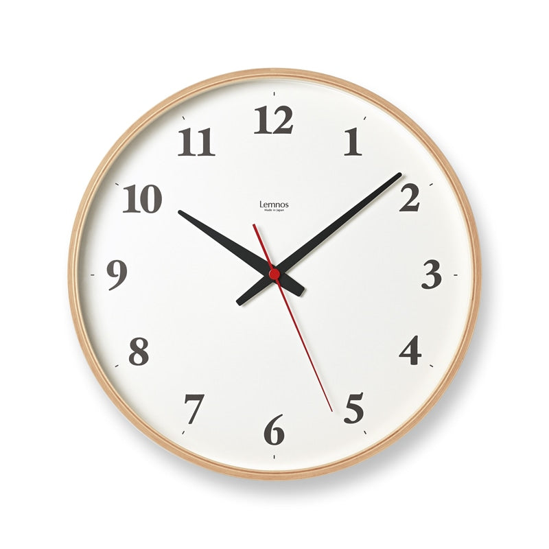 Lemnos（レムノス）Plywood clock［アノニマスデザイン］［電波時計］
