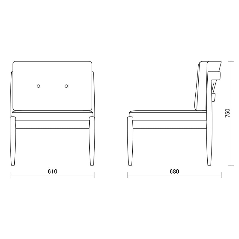 宮崎椅子製作所 Universe sofa armless（ユニバースソファ 肘無し）