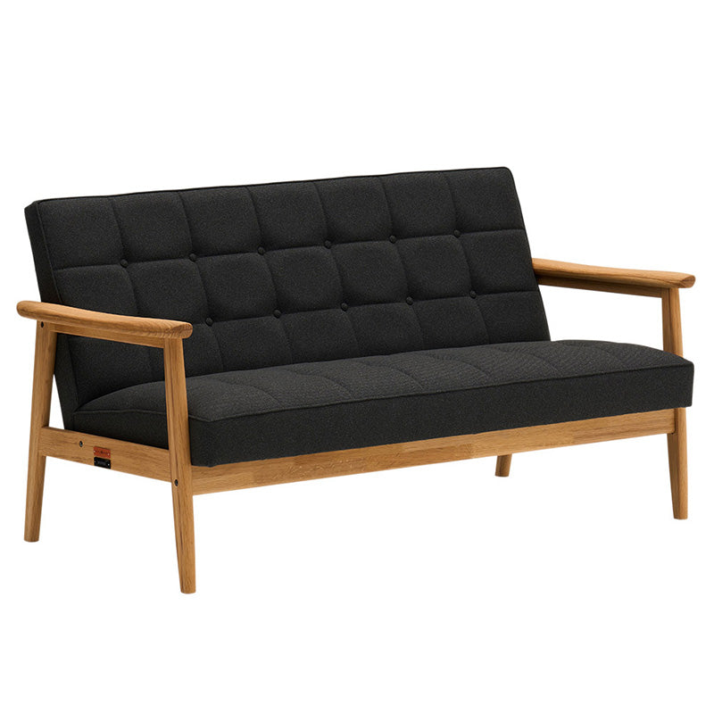 カリモク60 Kチェア2シーターサントリー樽ものがたりセラムブラック（ピュアオーク色塗装）